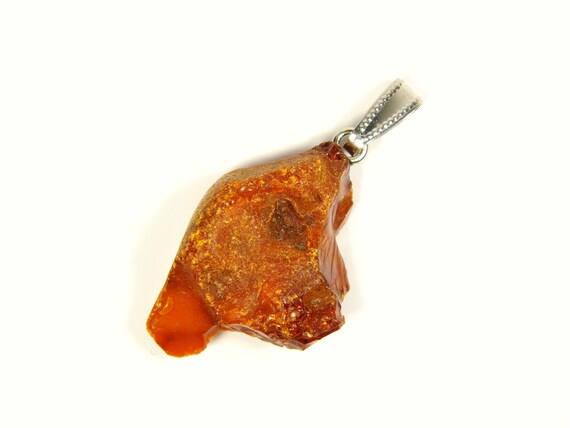 Baltic Amber Pendant 3.6gr Brown Raw Unpolished Rough Natural Stone Genuine 4330