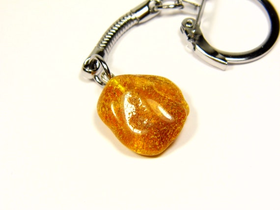 Baltic Amber Keychain Keyring Pendant Charm Souvenir Transparent Natural 4926