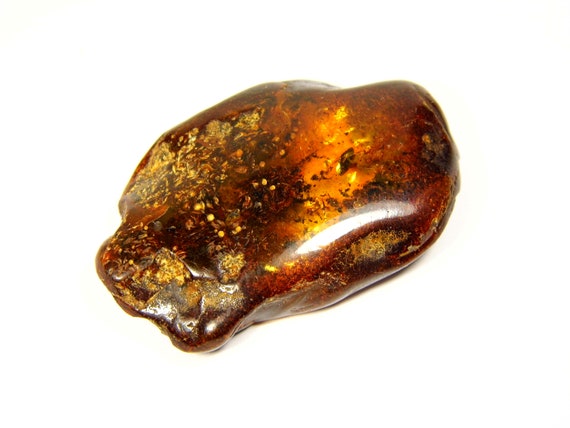 Baltic Amber Stone 8.5gr. Brown Transparent Natural Stone Genuine Polished 5604