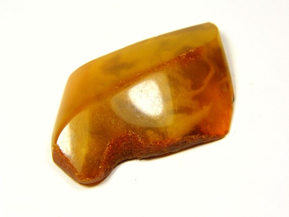 Vintage Baltic Amber Cabochon Stone 6.7gr. Yellow Brown Old Natural Genuine A0030