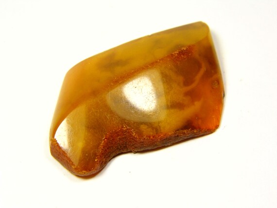 Vintage Baltic Amber Cabochon Stone 6.7gr. Yellow Brown Old Natural Genuine 4250