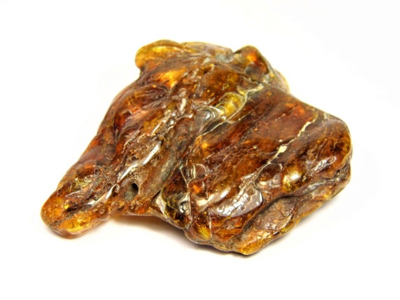 Natural Baltic Amber stone 25 grams polished brown 1171a