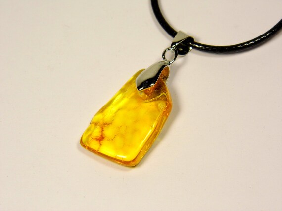 Baltic Amber Pendant Charm Cognac Transparent Natural Gemstone 5058