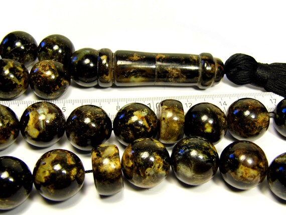 Pressed Baltic Amber Tasbih Islamic Muslim Rosary 33 prayer 23mm beads 285 grams 3313