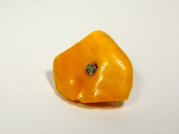 Vintage Baltic Amber Stone Butterscotch Egg yolk Yellow Old Gemstone A0240