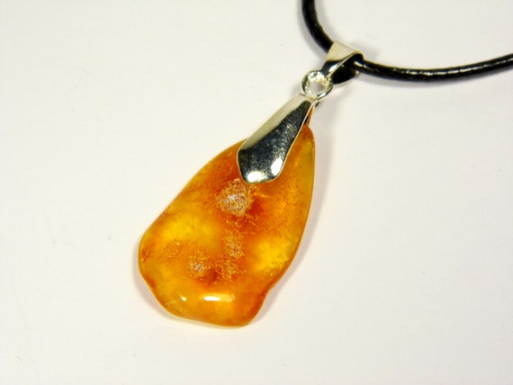 Baltic Amber Pendant Charm Cognac Brown Natural Gemstone 5042