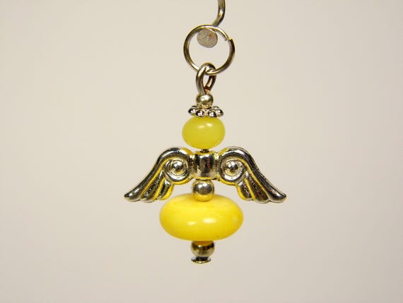 Baltic Amber Angel Pendant Charm Yellow / Butterscotch / Egg Yolk Natural Stone Genuine Gemstone A0331