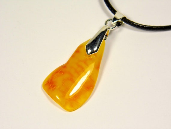 Baltic Amber Pendant Charm Brown Yellow Natural Gemstone 5045