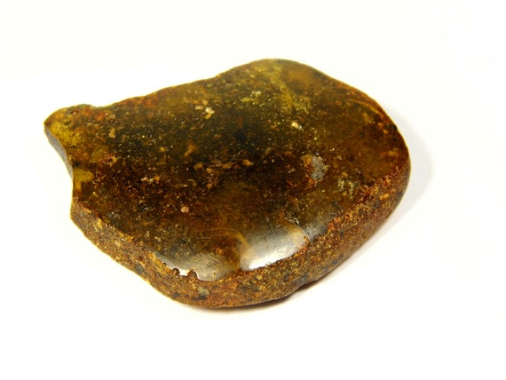 Baltic Amber Stone 16gr. Brown Green Natural Genuine Polished Gemstone 5270