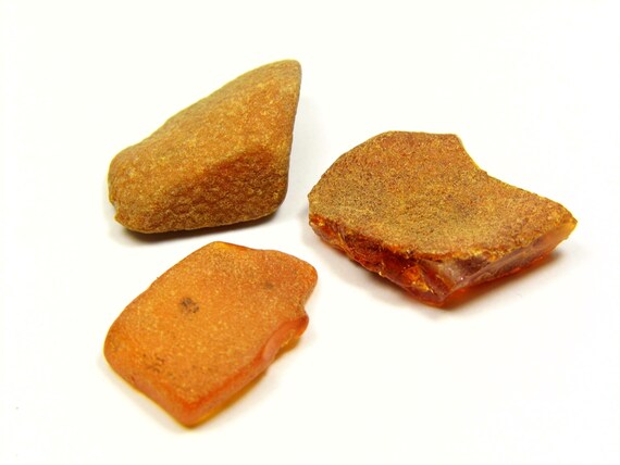 Lot of 3 natural raw Baltic Amber rough stones 4.6 grams unpolished AP968