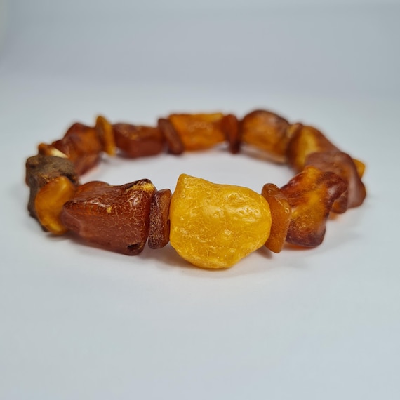 Baltic Amber bracelet natural genuine stones 16 grams unique authentic women's jewelry brown color A0386