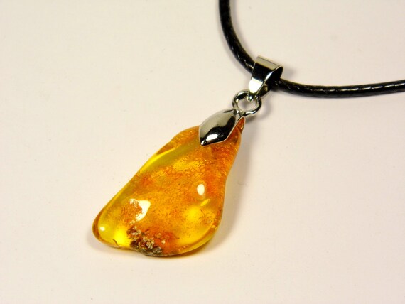 Baltic Amber Pendant Charm Cognac Transparent Natural Gemstone 5054