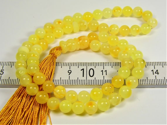 Baltic Amber Tasbih Islamic Muslim Rosary 66 prayer 7mm beads 15 grams 3307