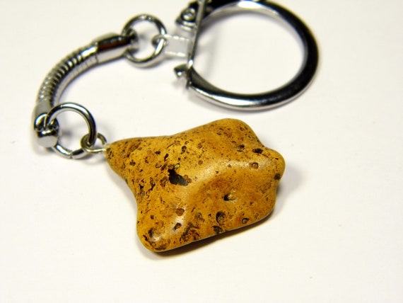 Baltic Amber Keychain Keyring Pendant Charm Souvenir Brown Stone Natural 5352