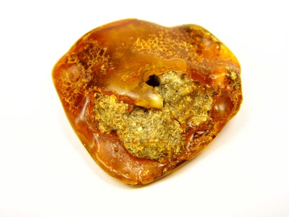 Baltic Amber Pendant Amulet With Hole 6.1gr Brown Green Natural Stone A0291