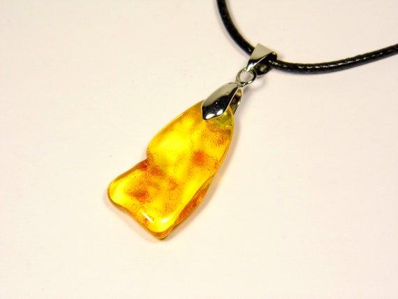 Baltic Amber Pendant Charm Cognac Transparent Natural Gemstone 5012