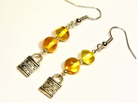 Natural Baltic Amber dangle / drop women's earrings honey / transparent AP1007