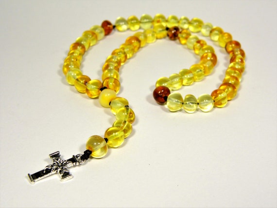 Natural Baltic Amber catholic christian rosary chaplet 10in / 25cm 010R-1