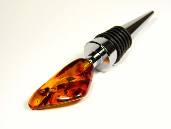 Baltic Amber Bottle Stopper Natural Polished Transparent Stone Gemstone 4356