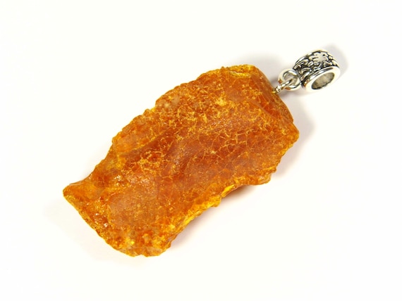 Baltic Amber Pendant 7.4gr Brown Raw Unpolished Rough Natural Stone Genuine 4317