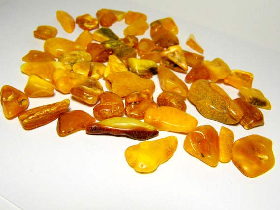 Lot of Baltic Amber Stones 79gr Yellow Brown Butterscotch Egg Yolk Natural 6022