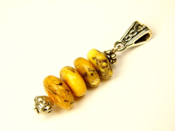 Baltic Amber Pendant Charm Yellow Brown Green Multicolor Natural Stone Genuine Gemstone A0320