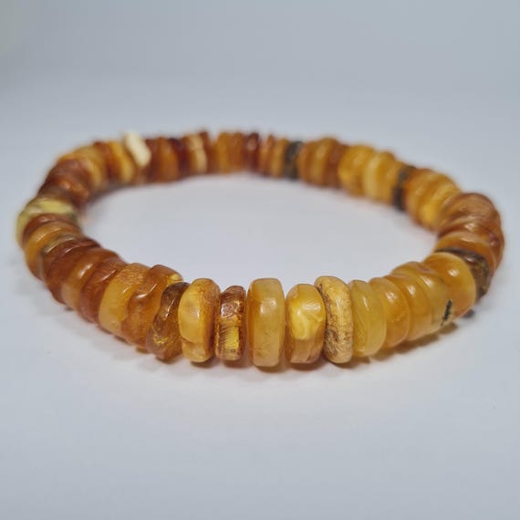 Natural genuine real Baltic Amber stones bracelet authentic unique men's women's unisex jewelry A0378
