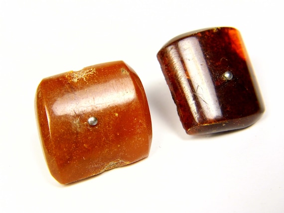 Old natural Baltic Amber Men's Retro Vintage Cufflinks A0361
