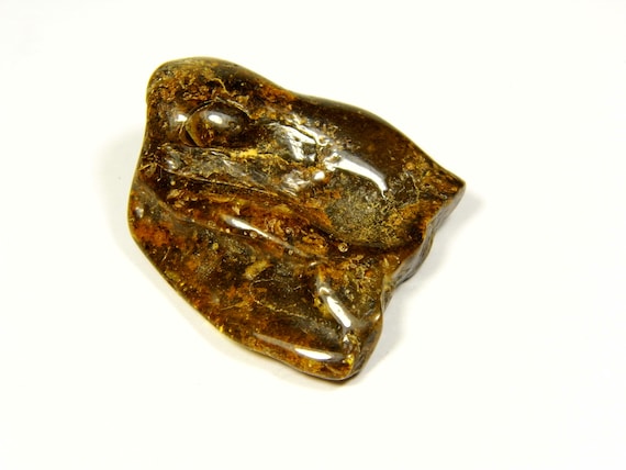 Baltic Amber Stone 9.1g Black Brown Green Natural Genuine Polished Gemstone A0170