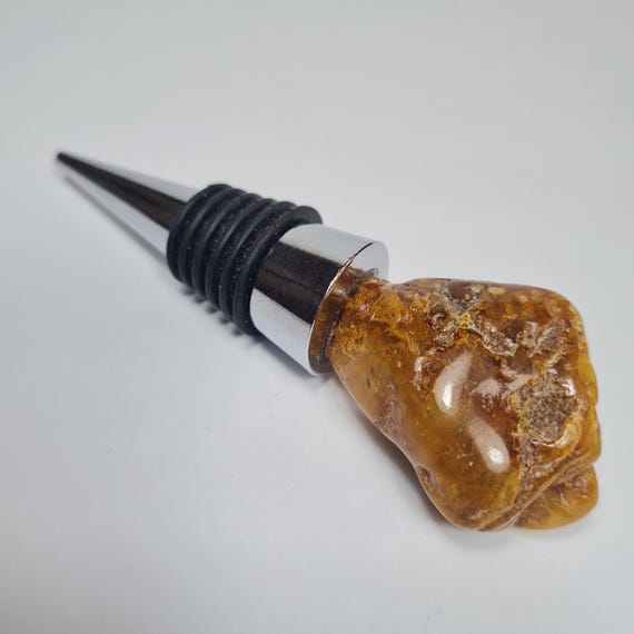 Baltic Amber Bottle Stopper Natural Polished Transparent Stone Gemstone A0407