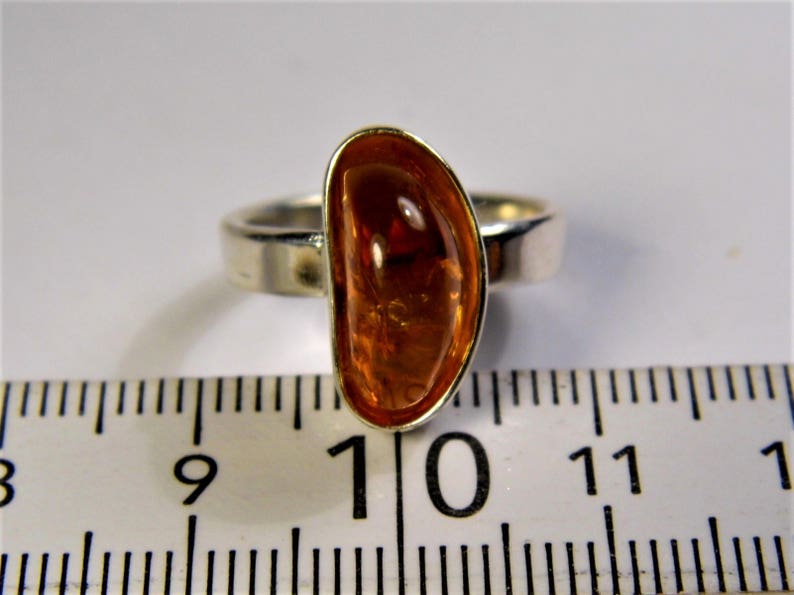 Genuine real Baltic Amber and Silver Plated ring cognac honey transparent color gemstone authentic women/'s jewelry FREE SHIPPING 1596