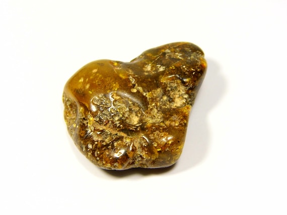 Baltic Amber Stone 8.9g Brown Green Natural Stone Genuine Polished Gemstone A0175