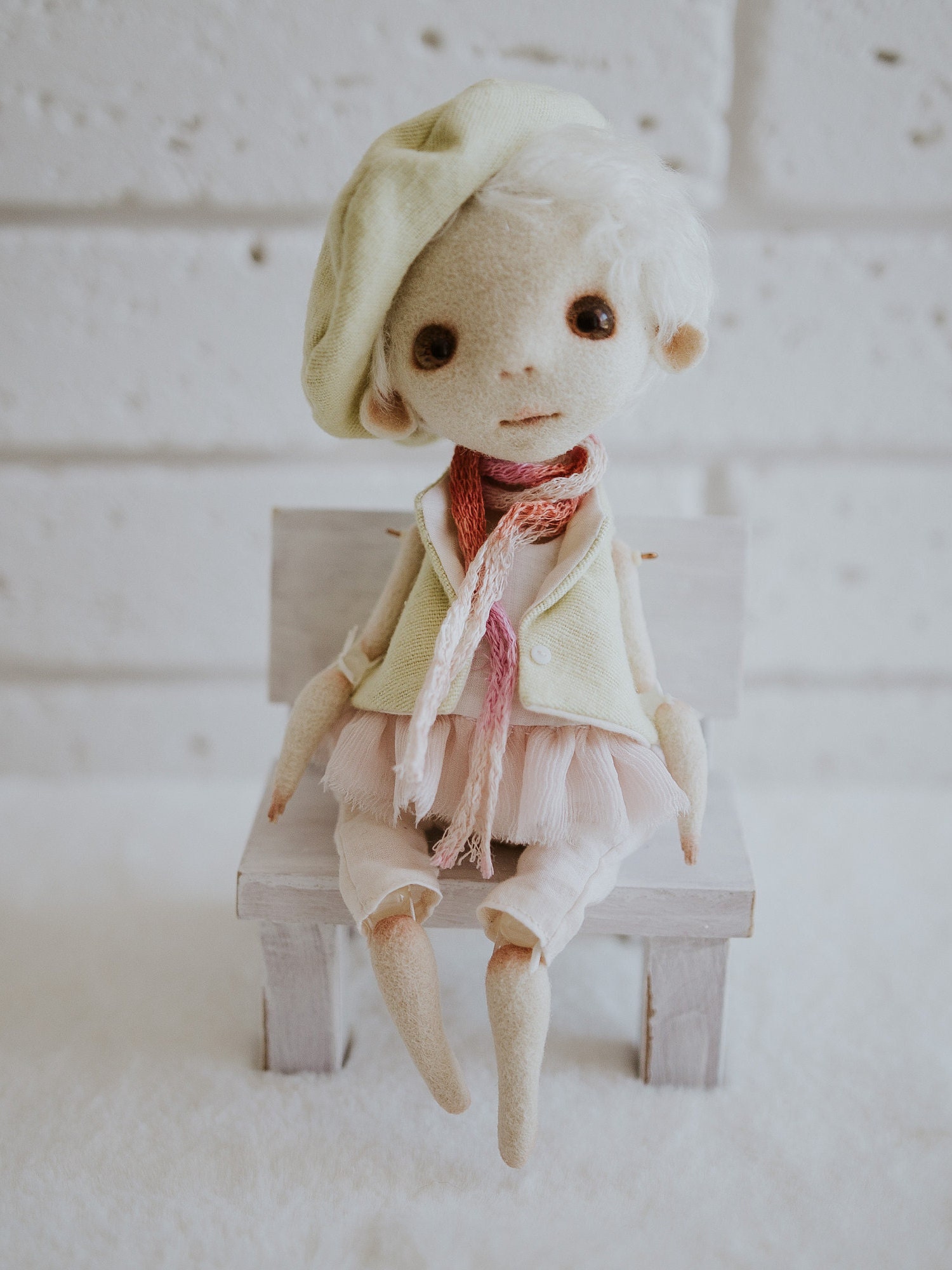 Needle felted jointed doll. Needle felted art doll. OOAK felt Etsy