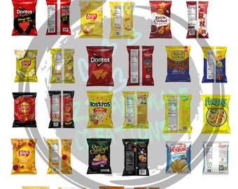 2024 17 Chip Bags Set 1,Miniatures, Digital File, Digital Download, Doll House Kitchen, Printable