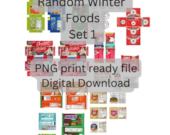2025 Winter Random Miniatures Set 1,Miniatures, Digital File, Digital Download, Doll House Printable, Mini Books