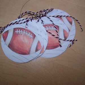6 Football Christmas Gift Tags Handmade, Christmas Tags, Tags for gifts