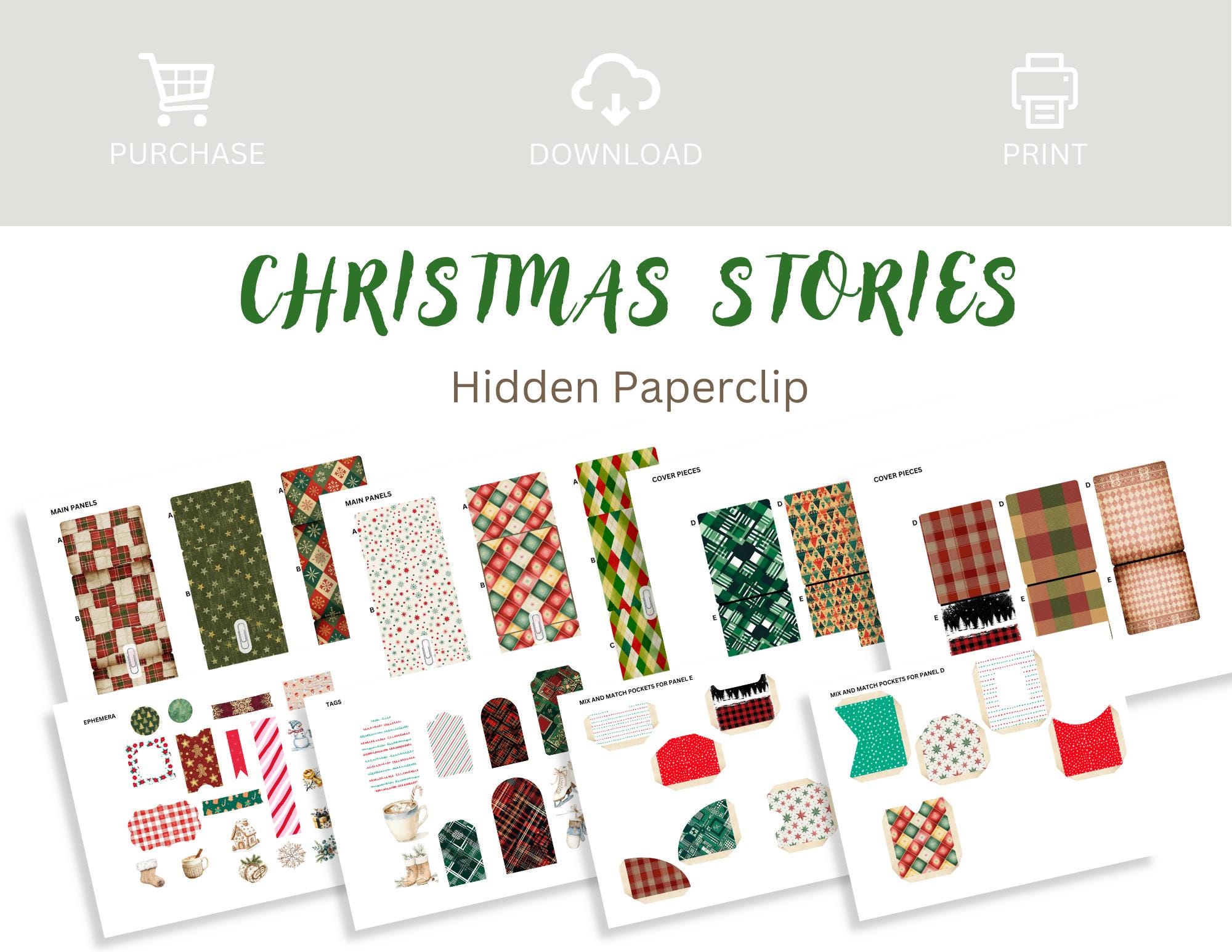 Christmas Stories Hidden Paperclips, Digital File, Digital Download ...
