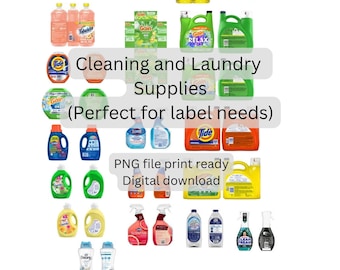 Mini Random Laundry and Cleaning Labels Miniatures Labels, Miniatures, Digital File, Digital Download, Doll House Printable, Mini Books