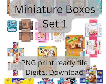 2025 18 Random Boxes Set 1,Miniatures, Digital File, Digital Download, Doll House Kitchen, Printable