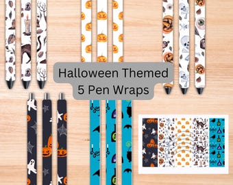 Halloween Pen Wraps Set 1, Epoxy Pen Wraps, Digital File, Digital Download, Wrap Png, Pen Wrap Bundle