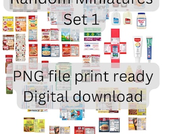 2025 25+ Mini Random Miniatures Set 2,Miniatures, Digital File, Digital Download, Doll House Printable, Mini Books