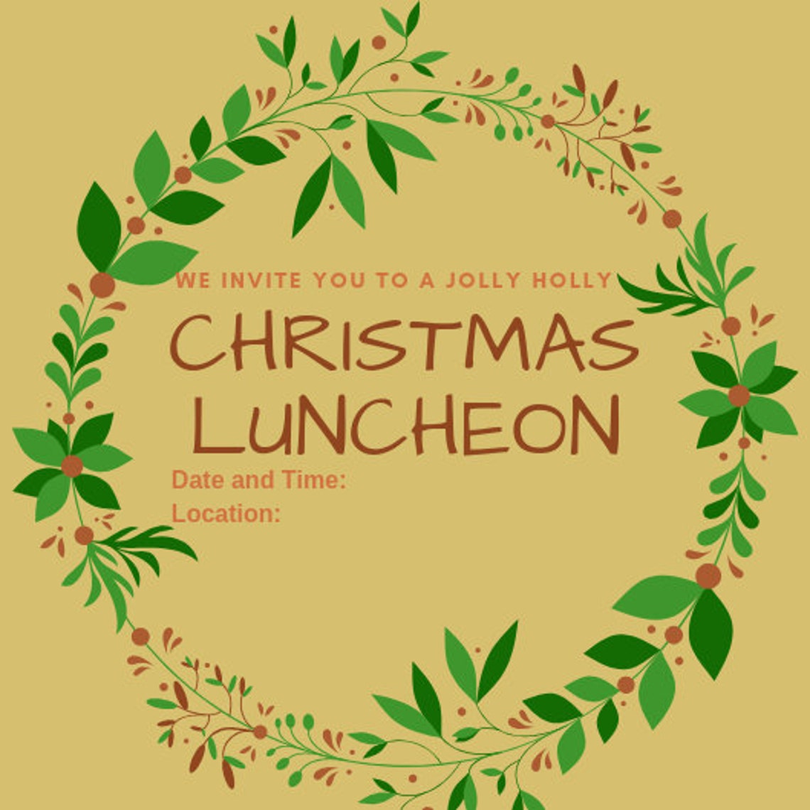 Christmas Luncheon Digital Print PNG File PDF File Etsy