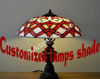 Stained glass gothic table lamp / Lamp shades for individual needs / Stained glass lamp shade with a Gothic pattern