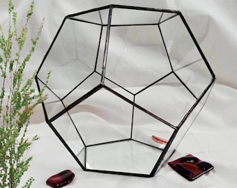 Florarium Dodecahedron glass without filling,310х310mm(12.2"х12.2")stained glass cube,glass gift box, micro garden box, stained glass bonsai