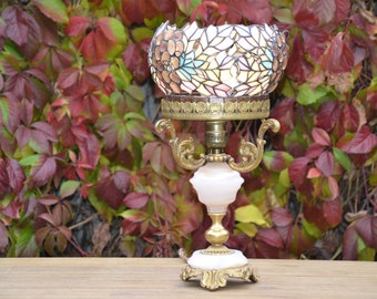 Stained glass openwork lamp Customized lampshade for a vintage base In a single exemplar