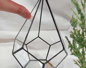 Florarium A drop glass without filling,380х270mm stained glass cube, glass gift box, micro garden box, stained glass bonsai