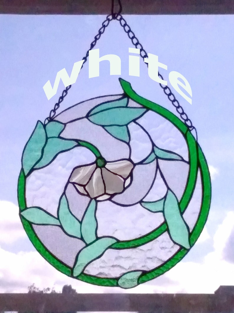 Flower Suncatcher. Stained Glass Window Hanging. Tiffany Glass Etsy