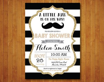 Little Man Baby Shower Invite Etsy