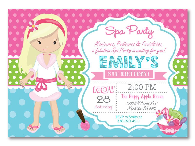 Spa Party Invitation Sample 6