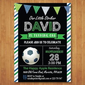 Invitation Anniversaire De Football Avec Une Photo Fete Etsy